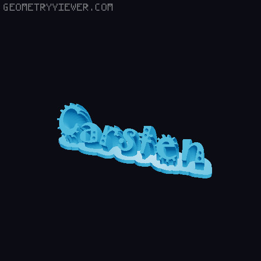 Sweeping crazy name tag 3D model thumbnail
