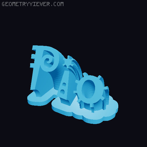 Sweeping crazy name tag 3D model thumbnail