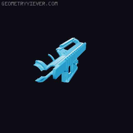 peacemaker DIY nerf gun receiver with grip and sight 3D model thumbnail