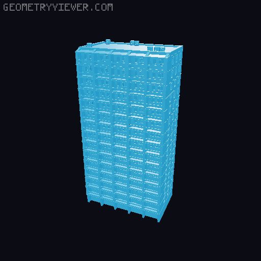 T Gauge 1:450 Apartment Building / brutalist style towers 3D model thumbnail