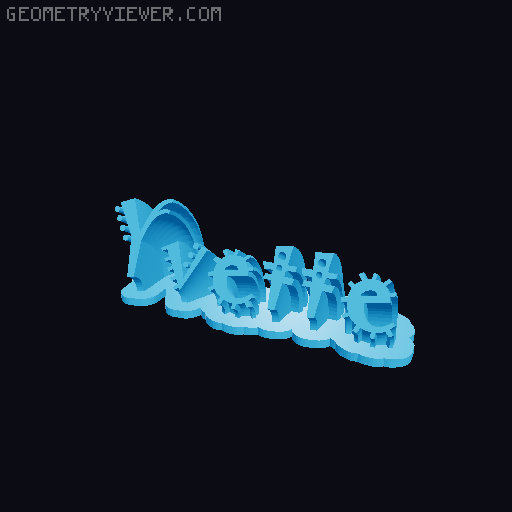 Sweeping crazy name tag 3D model thumbnail