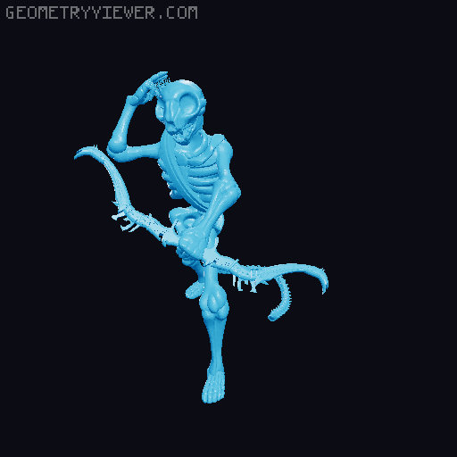 Cat Folk Skeleton Archer  3D model thumbnail