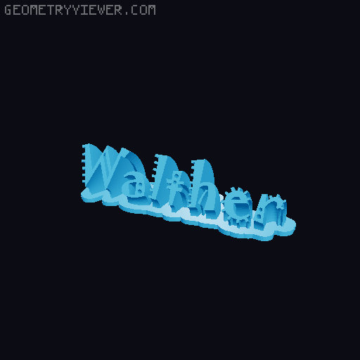 Sweeping crazy name tag 3D model thumbnail