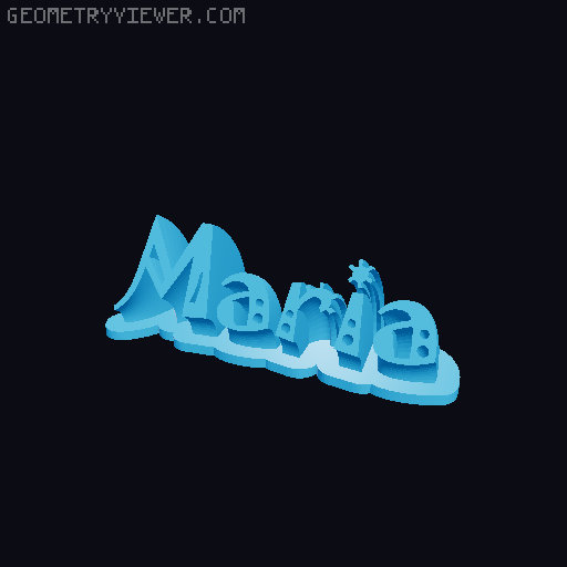 Sweeping crazy name tag 3D model thumbnail