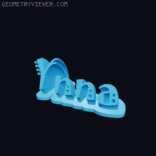Sweeping crazy name tag 3D model thumbnail
