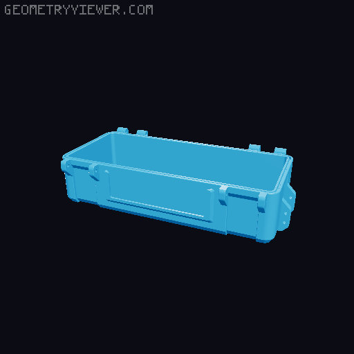 Gridfinity Rugged Storage Box, + option to disable lid squares 3D model thumbnail