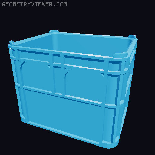 Stackable crates with lugs and solid version 3D model thumbnail