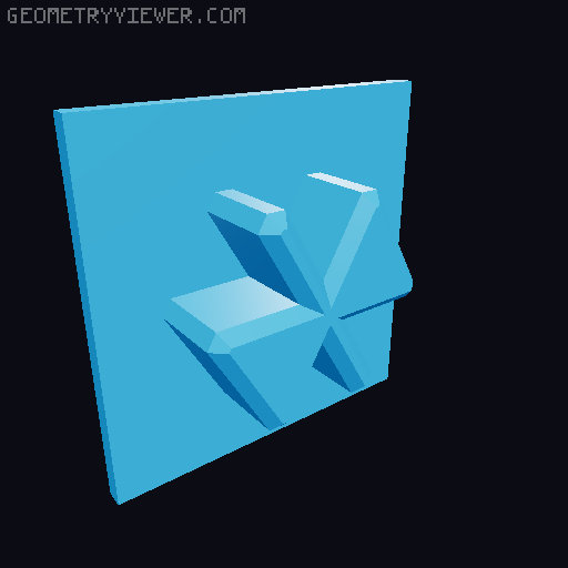 Hexglyph remix for printing in parts 3D model thumbnail
