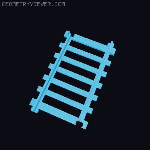 Track adaptors for toys on model engineers' dual gauge track. 3D model thumbnail