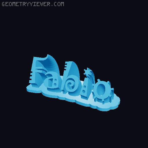 Sweeping crazy name tag 3D model thumbnail