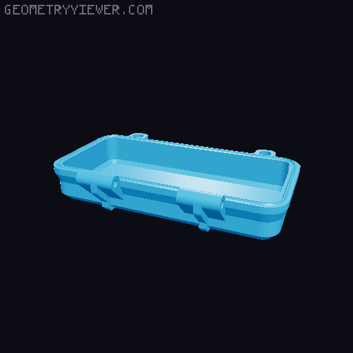 Rugged Box with Magnetic Latch (Parametric) 3D model thumbnail