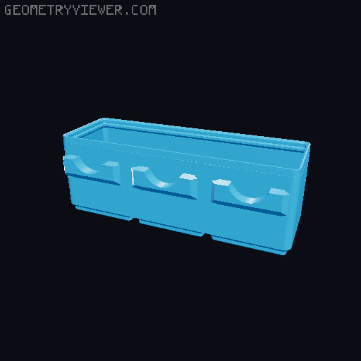 Parametric Gridfinity bins for GOEWS 3D model thumbnail