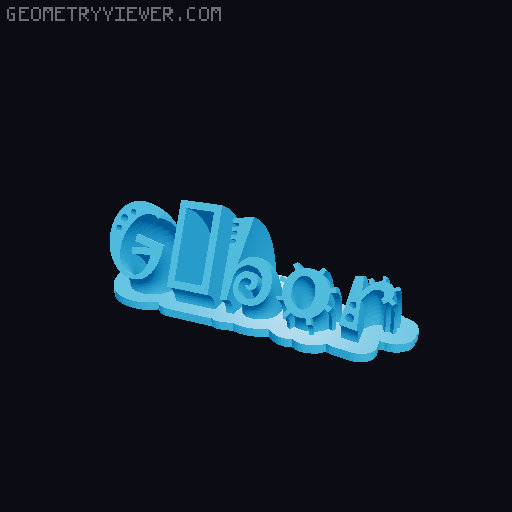 Sweeping crazy name tag 3D model thumbnail