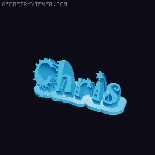 Sweeping crazy name tag 3D model thumbnail