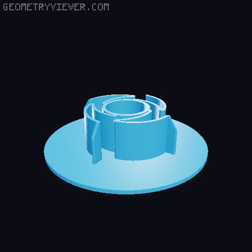 Bambu filament winder / spooler updates part2 (axles, donor legs, universal centering disk) 3D model thumbnail