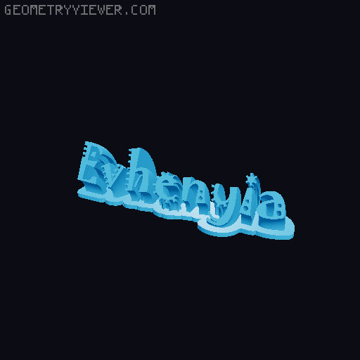 Sweeping crazy name tag 3D model thumbnail