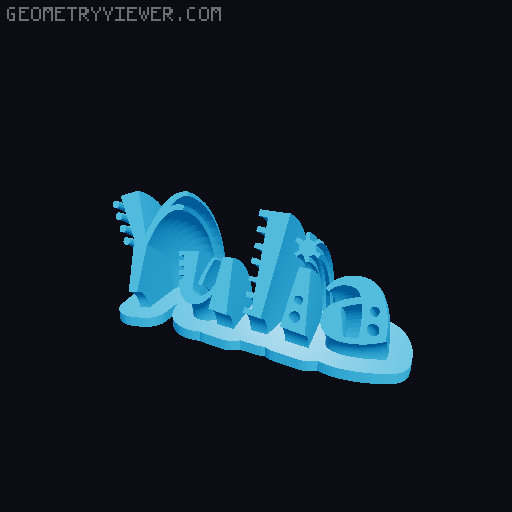 Sweeping crazy name tag 3D model thumbnail