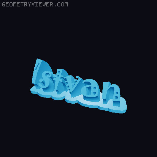 Sweeping crazy name tag 3D model thumbnail