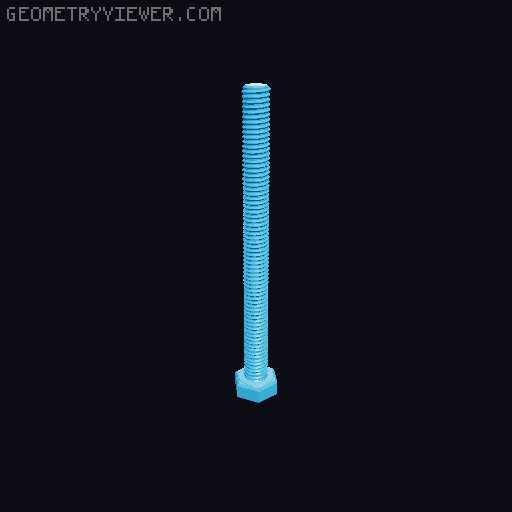 Hundreds of Metric Hex Screws Version 1: M2, M3, M4, M5, M6, M8, M10, M12, M14, M16, ... M48 3D model thumbnail