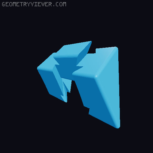 Behemoth——Twelve deep cuts form a deep cut Deltoidal Icositetrahedron. 3D model thumbnail