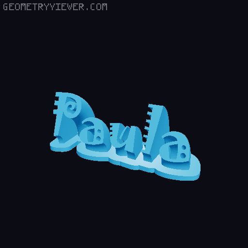 Sweeping crazy name tag 3D model thumbnail