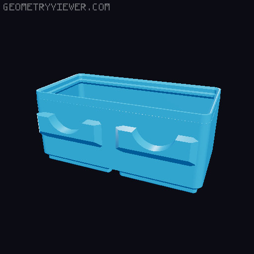 Parametric Gridfinity bins for GOEWS 3D model thumbnail