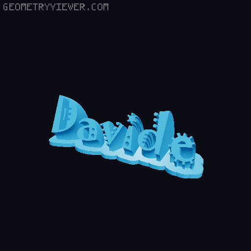 Sweeping crazy name tag 3D model thumbnail