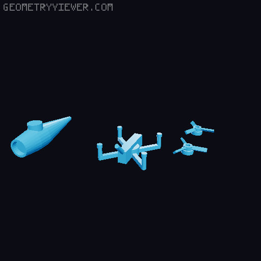 brick fpv drone complex 3D model thumbnail