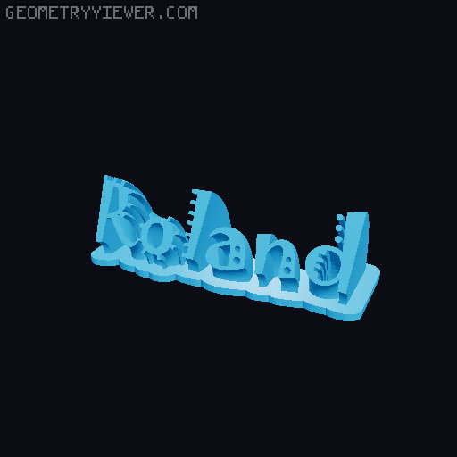 Sweeping crazy name tag 3D model thumbnail