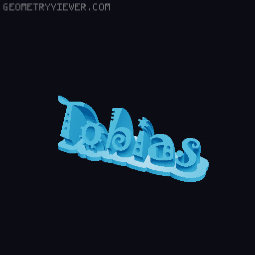 Sweeping crazy name tag 3D model thumbnail