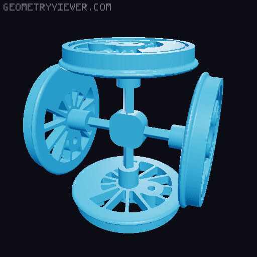 57 inch driver wheel HO scale 3D model thumbnail