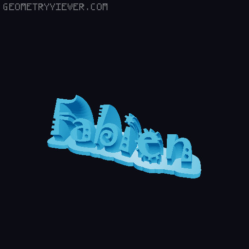 Sweeping crazy name tag 3D model thumbnail