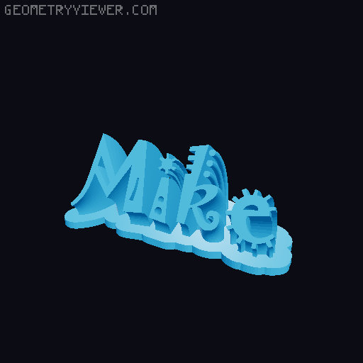 Sweeping crazy name tag 3D model thumbnail