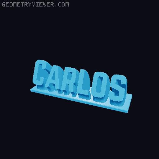 Sweeping Name Tag 3D model thumbnail