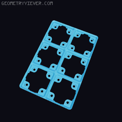 GridFinity Connecting Baseplate with press-fit magnets 3D model thumbnail