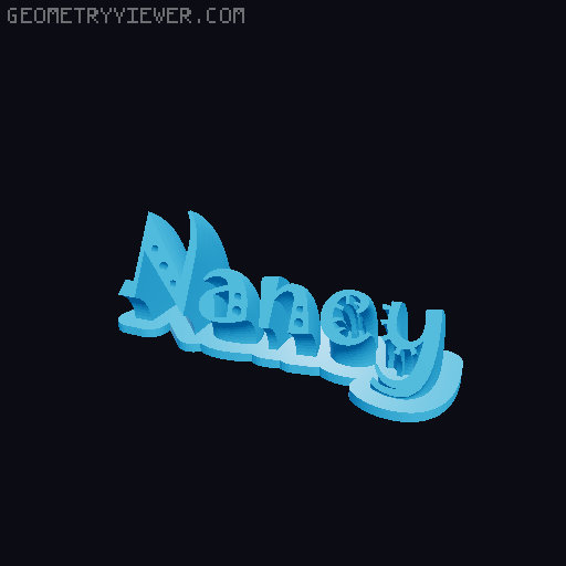 Sweeping crazy name tag 3D model thumbnail