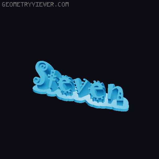 Sweeping crazy name tag 3D model thumbnail