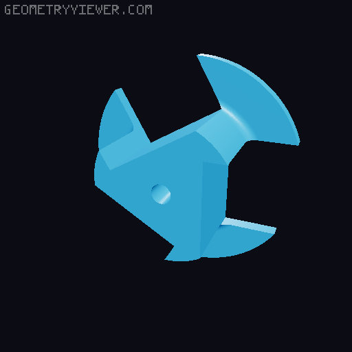Foil-Drive 3 blades propeller hub 3D model thumbnail