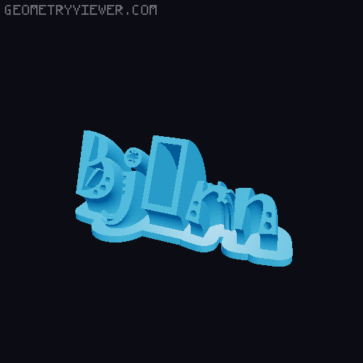 Sweeping crazy name tag 3D model thumbnail
