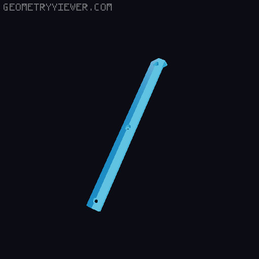 Under Desk Drawer - with hex handle, solid bottom & keeper 3D model thumbnail