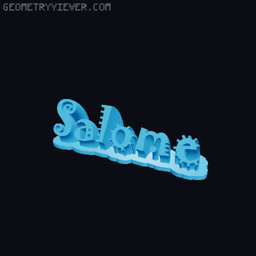 Sweeping crazy name tag 3D model thumbnail