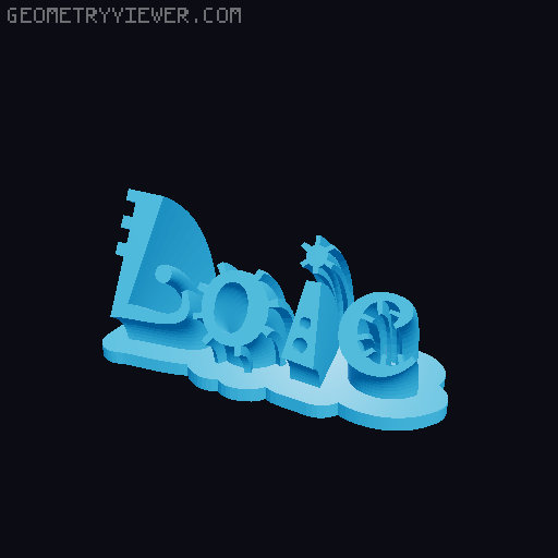 Sweeping crazy name tag 3D model thumbnail