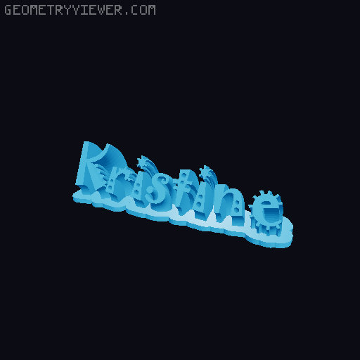 Sweeping crazy name tag 3D model thumbnail