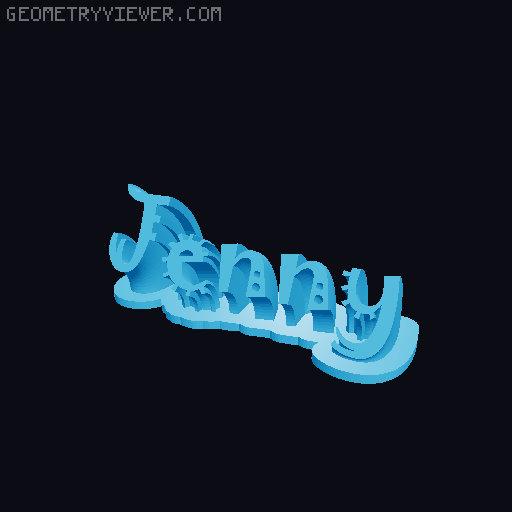 Sweeping crazy name tag 3D model thumbnail