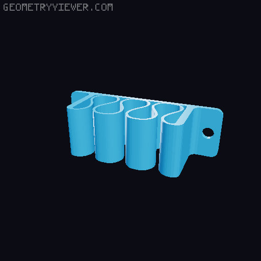 double charge cable holder (or single ) 3D model thumbnail