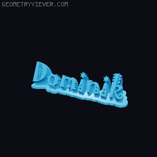 Sweeping crazy name tag 3D model thumbnail
