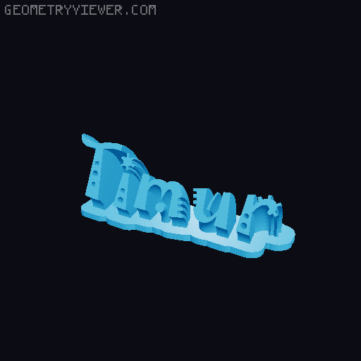 Sweeping crazy name tag 3D model thumbnail