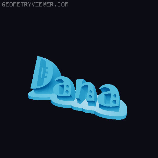 Sweeping crazy name tag 3D model thumbnail