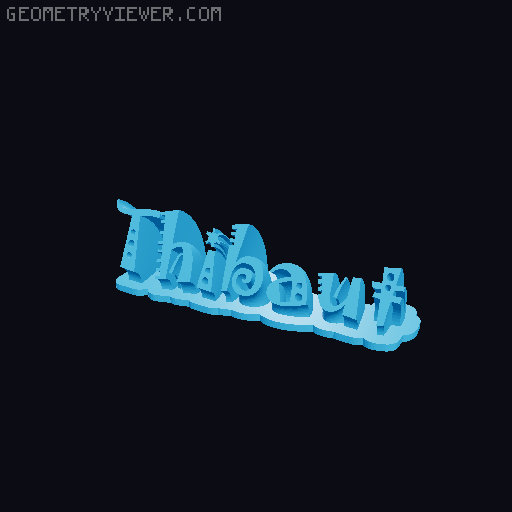 Sweeping crazy name tag 3D model thumbnail