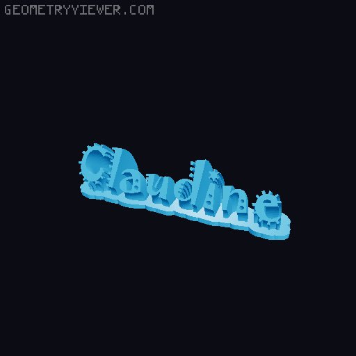 Sweeping crazy name tag 3D model thumbnail